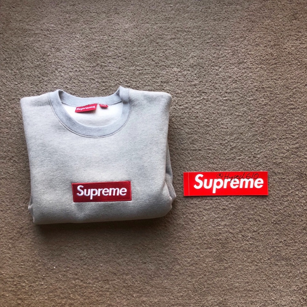 **SOLD** Supreme Grey Box Logo Crewneck